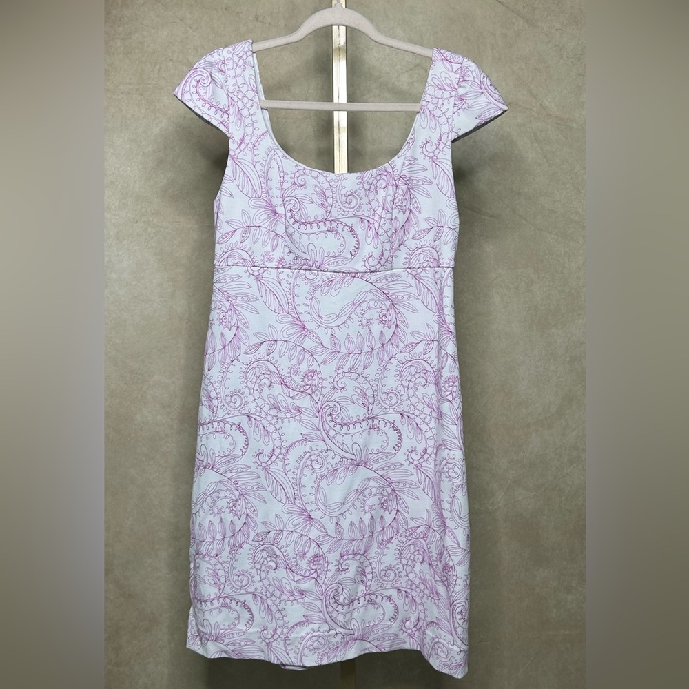 Lilly Pulitzer Laurent Dress Embroidered Purple Quartz/Sunshine Swirl Size 6